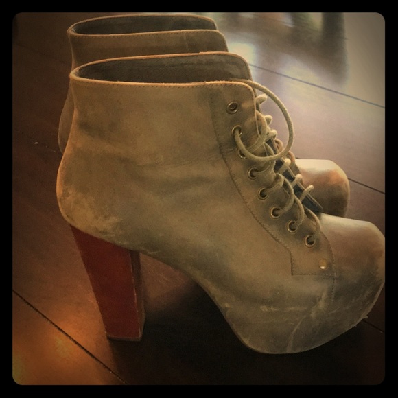 Jeffrey Campbell distressed gray Lita boot - Picture 1 of 5